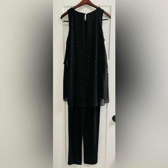 EMMA & MICHELE Jumpsuit Dress Tulip Bodice Sheer Overlay One Piece - Picture 9 of 11